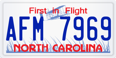NC license plate AFM7969