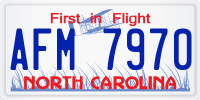 NC license plate AFM7970