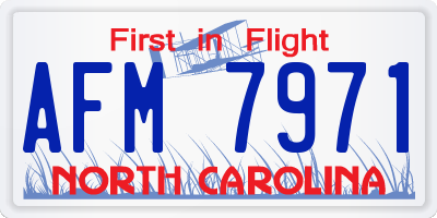NC license plate AFM7971