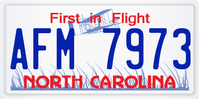 NC license plate AFM7973