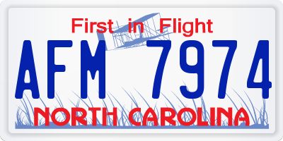 NC license plate AFM7974