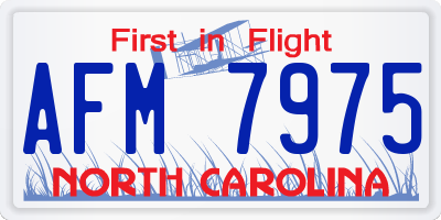 NC license plate AFM7975