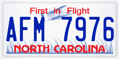 NC license plate AFM7976