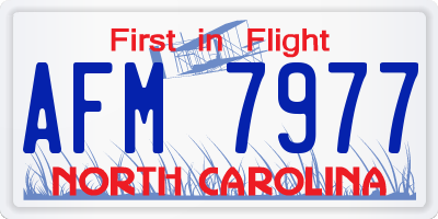 NC license plate AFM7977