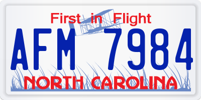 NC license plate AFM7984