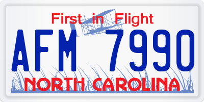 NC license plate AFM7990