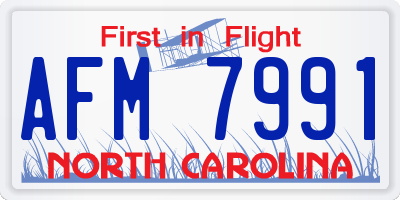 NC license plate AFM7991