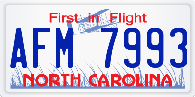 NC license plate AFM7993