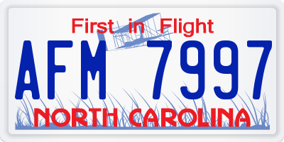 NC license plate AFM7997