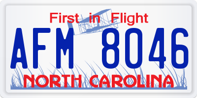 NC license plate AFM8046