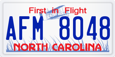 NC license plate AFM8048