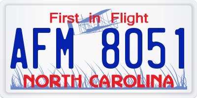 NC license plate AFM8051