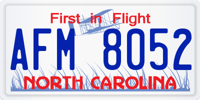 NC license plate AFM8052