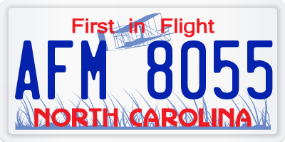 NC license plate AFM8055