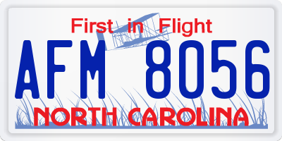 NC license plate AFM8056