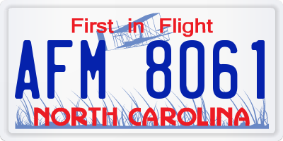 NC license plate AFM8061