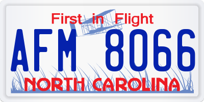 NC license plate AFM8066