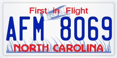 NC license plate AFM8069