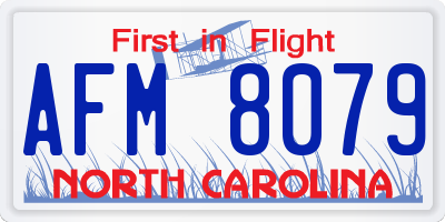 NC license plate AFM8079