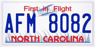 NC license plate AFM8082