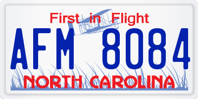 NC license plate AFM8084