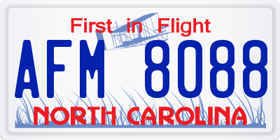 NC license plate AFM8088