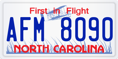 NC license plate AFM8090