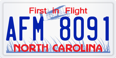 NC license plate AFM8091