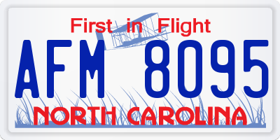 NC license plate AFM8095
