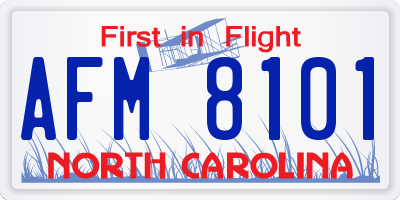 NC license plate AFM8101