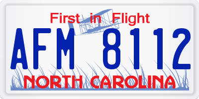 NC license plate AFM8112