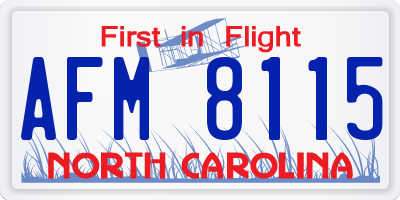 NC license plate AFM8115