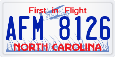 NC license plate AFM8126
