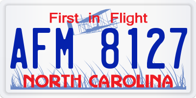 NC license plate AFM8127