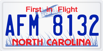 NC license plate AFM8132