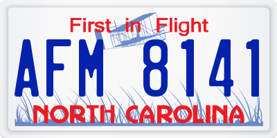NC license plate AFM8141