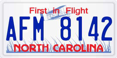 NC license plate AFM8142