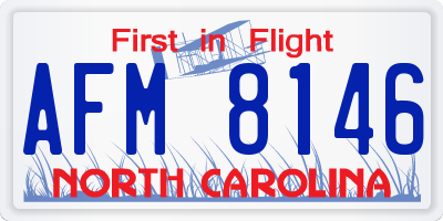 NC license plate AFM8146