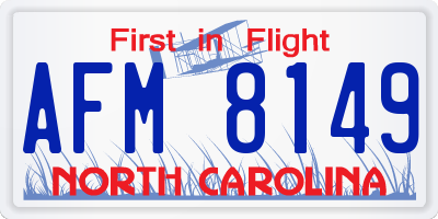 NC license plate AFM8149