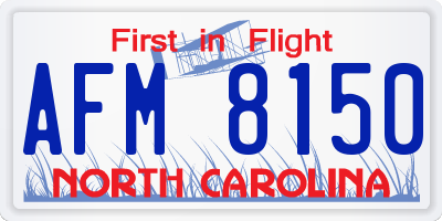 NC license plate AFM8150