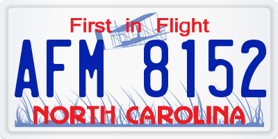 NC license plate AFM8152