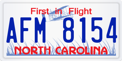 NC license plate AFM8154