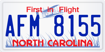 NC license plate AFM8155