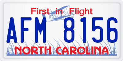 NC license plate AFM8156
