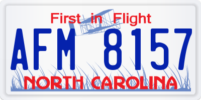 NC license plate AFM8157