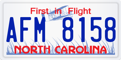 NC license plate AFM8158
