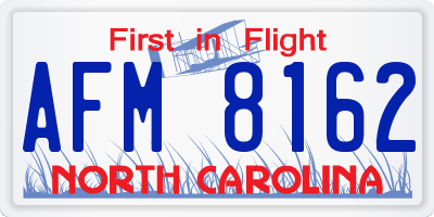 NC license plate AFM8162