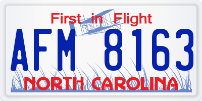 NC license plate AFM8163