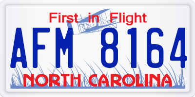 NC license plate AFM8164