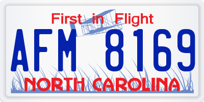 NC license plate AFM8169